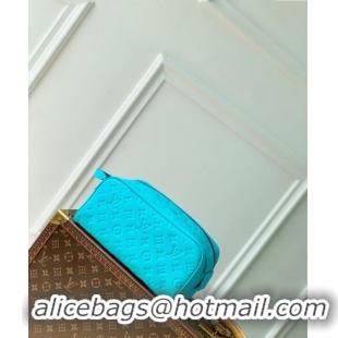 Top Quality Louis Vuitton Dopp Kit Clutch in Monogram Leather M11482 Turquoise Blue 2024