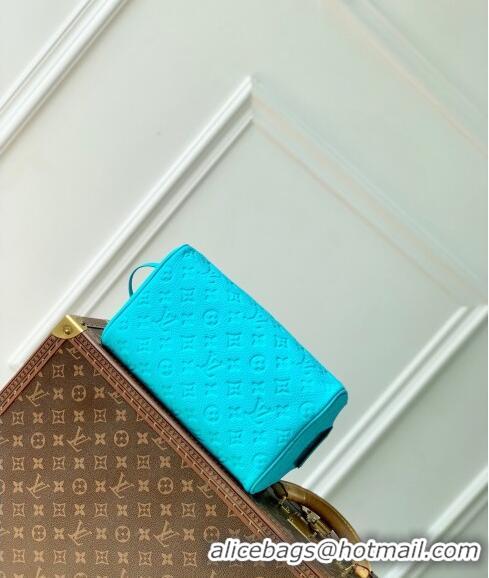 Top Quality Louis Vuitton Dopp Kit Clutch in Monogram Leather M11482 Turquoise Blue 2024