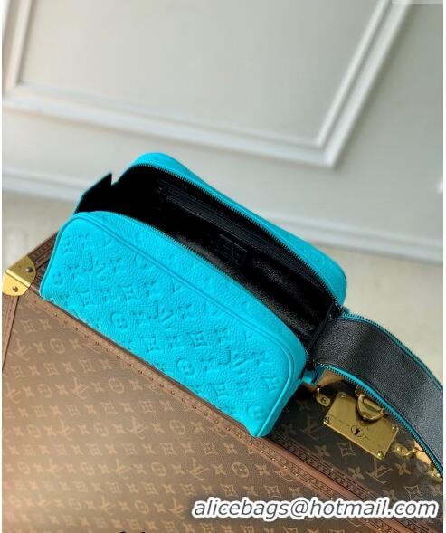 Top Quality Louis Vuitton Dopp Kit Clutch in Monogram Leather M11482 Turquoise Blue 2024