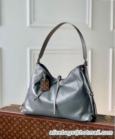 Famous Brand Louis Vuitton Carryall Dark MM Hobo Bag in Lambskin M12583 Trianon Grey 2024