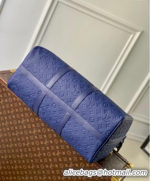 Discount Louis Vuitton Keepall Bandouliere 50 Travel Bag in Taurillon Monogram Leather M11495 Sapphire Purple 2024