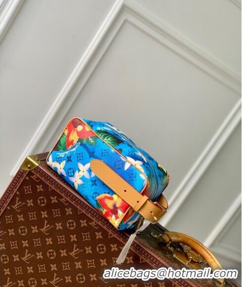 Top Grade Louis Vuitton Locker Dopp Kit Clutch in Monogram Surfin' Canvas M24799 Sky Blue 2024