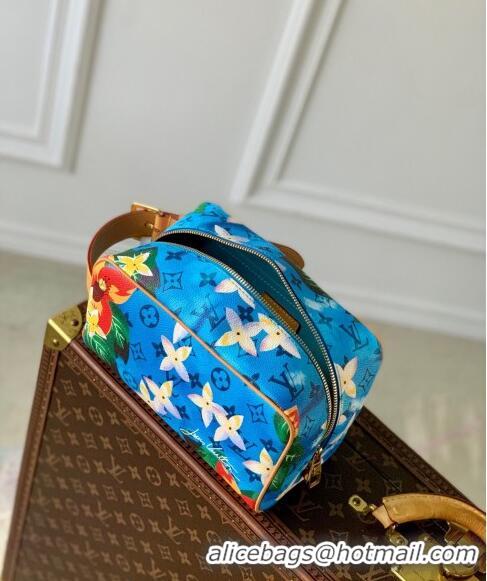 Top Grade Louis Vuitton Locker Dopp Kit Clutch in Monogram Surfin' Canvas M24799 Sky Blue 2024