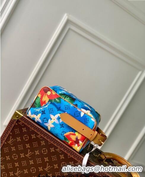 Top Grade Louis Vuitton Locker Dopp Kit Clutch in Monogram Surfin' Canvas M24799 Sky Blue 2024