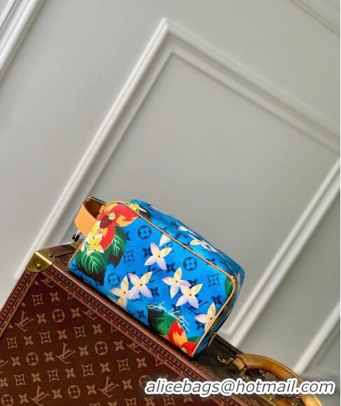 Top Grade Louis Vuitton Locker Dopp Kit Clutch in Monogram Surfin' Canvas M24799 Sky Blue 2024