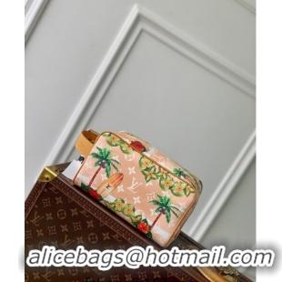 Low Cost Louis Vuitton Locker Dopp Kit Clutch in Monogram Surfin' Canvas M24799 Sand Beige 2024