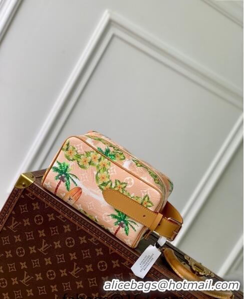 Low Cost Louis Vuitton Locker Dopp Kit Clutch in Monogram Surfin' Canvas M24799 Sand Beige 2024