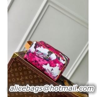 Top Grade Louis Vuitton Locker Dopp Kit Clutch in Monogram Surfin' Canvas M24799 Dark Pink 2024