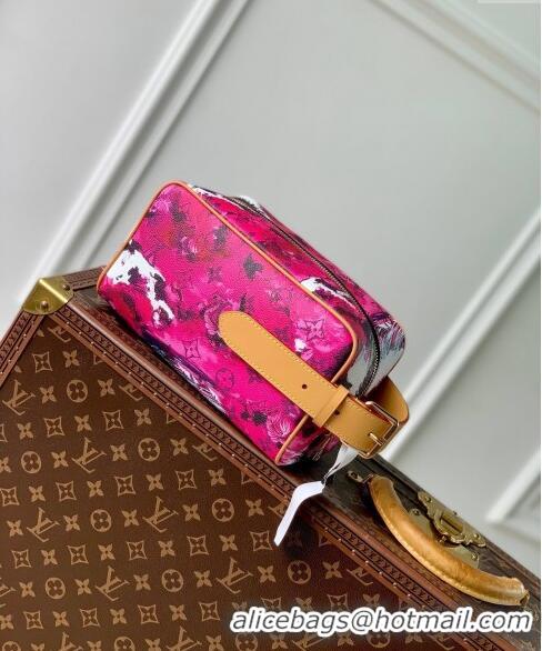 Top Grade Louis Vuitton Locker Dopp Kit Clutch in Monogram Surfin' Canvas M24799 Dark Pink 2024