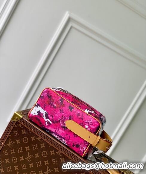 Top Grade Louis Vuitton Locker Dopp Kit Clutch in Monogram Surfin' Canvas M24799 Dark Pink 2024