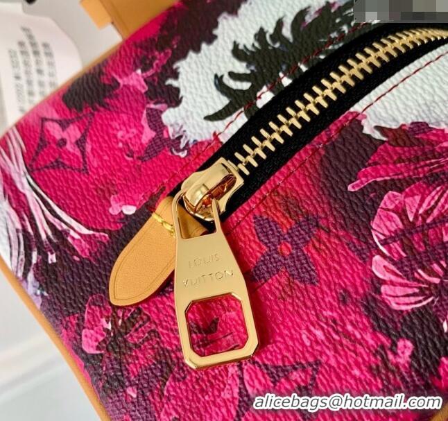 Top Grade Louis Vuitton Locker Dopp Kit Clutch in Monogram Surfin' Canvas M24799 Dark Pink 2024