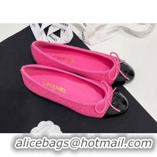 Low Price Chanel Tweed & Patent Calfskin Ballet Flats Pink 7230033