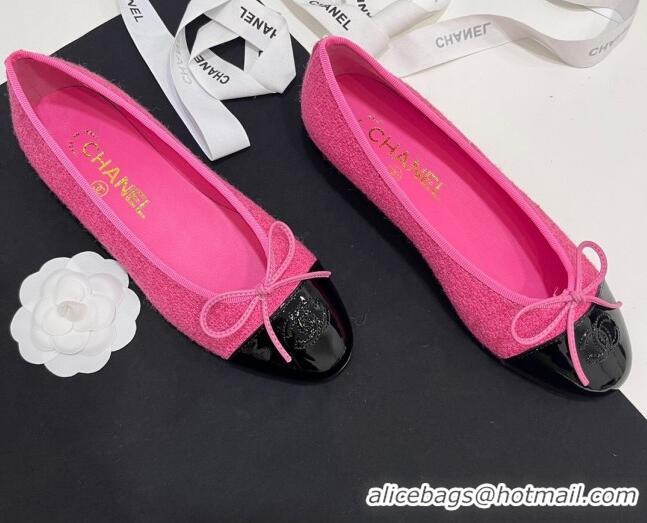 Low Price Chanel Tweed & Patent Calfskin Ballet Flats Pink 7230033