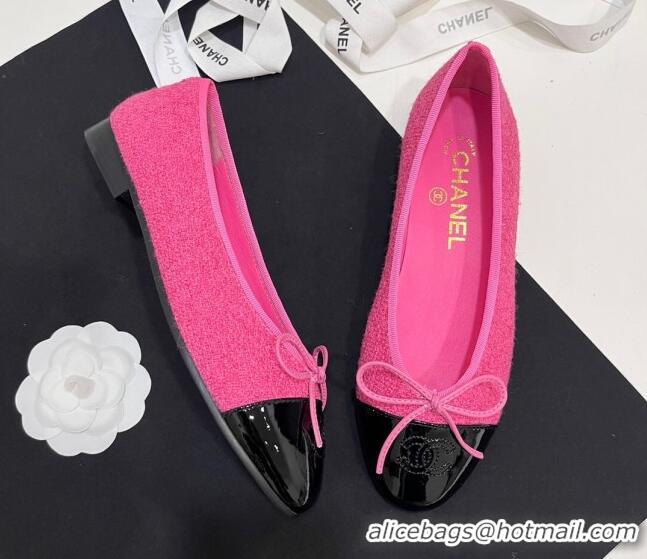 Low Price Chanel Tweed & Patent Calfskin Ballet Flats Pink 7230033