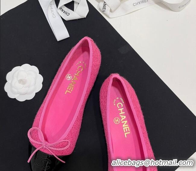 Low Price Chanel Tweed & Patent Calfskin Ballet Flats Pink 7230033