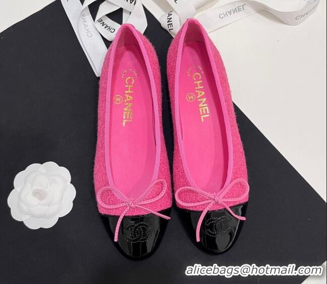 Low Price Chanel Tweed & Patent Calfskin Ballet Flats Pink 7230033