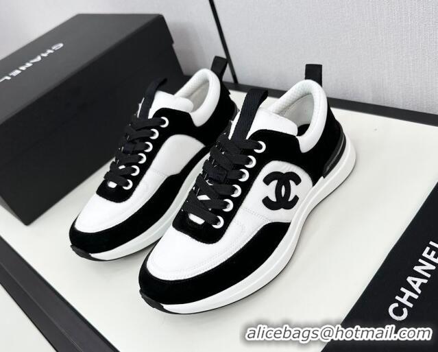 Good Product Chanel Fabric & Suede Sneakers White/Black 7230043