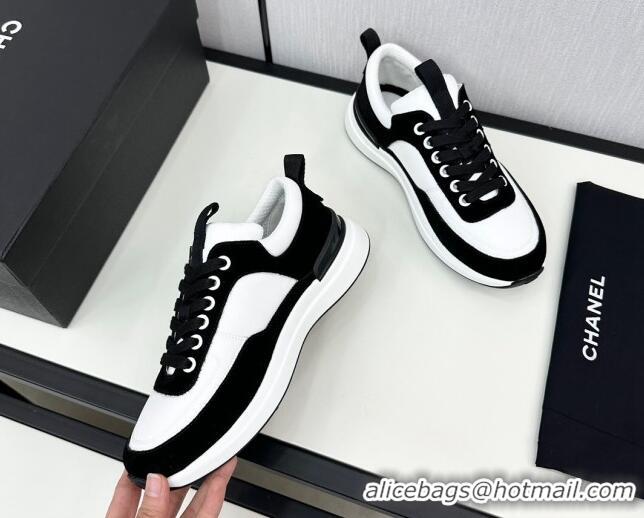 Good Product Chanel Fabric & Suede Sneakers White/Black 7230043