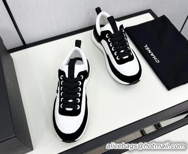 Good Product Chanel Fabric & Suede Sneakers White/Black 7230043