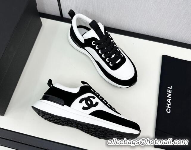 Good Product Chanel Fabric & Suede Sneakers White/Black 7230043