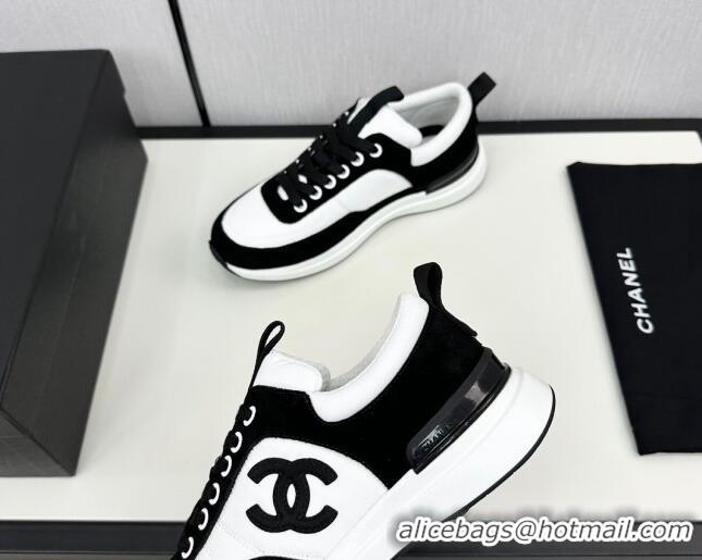 Good Product Chanel Fabric & Suede Sneakers White/Black 7230043