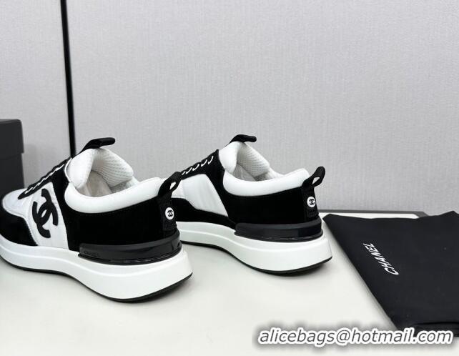 Good Product Chanel Fabric & Suede Sneakers White/Black 7230043