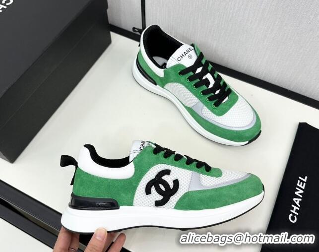 Grade Chanel Mesh & Suede Sneakers Green 7230044