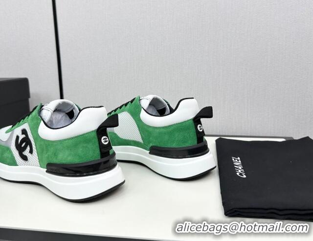 Grade Chanel Mesh & Suede Sneakers Green 7230044