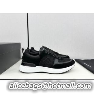 Sumptuous Chanel Mesh & Suede Sneakers Black 7230045