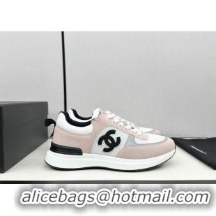 Perfect Chanel Mesh & Suede Sneakers Light Pink 7230046