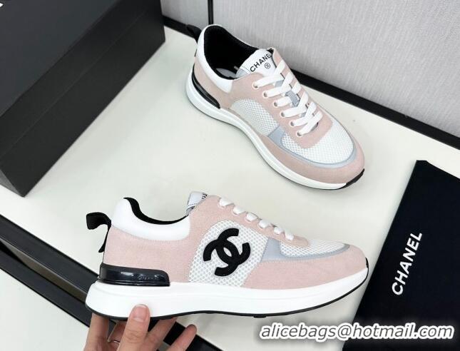 Perfect Chanel Mesh & Suede Sneakers Light Pink 7230046