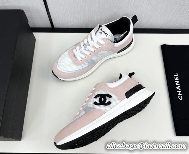 Perfect Chanel Mesh & Suede Sneakers Light Pink 7230046