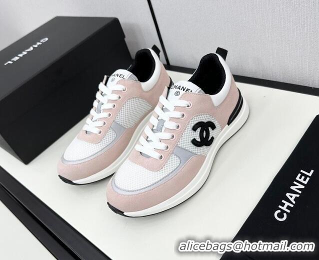 Perfect Chanel Mesh & Suede Sneakers Light Pink 7230046