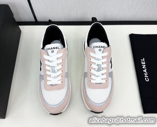 Perfect Chanel Mesh & Suede Sneakers Light Pink 7230046