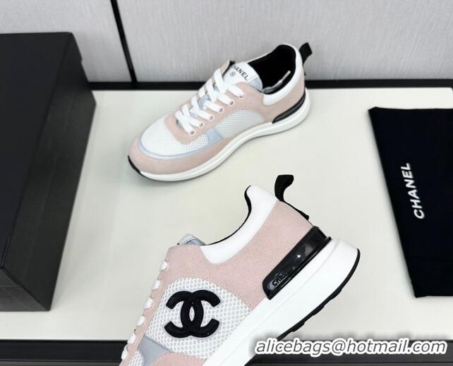 Perfect Chanel Mesh & Suede Sneakers Light Pink 7230046