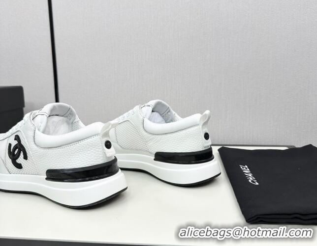 Stylish Chanel Mesh & Grained Calfskin Sneakers White 7230047