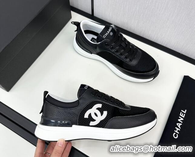 Pretty Style Chanel Mesh & Grained Calfskin Sneakers Black 7230049