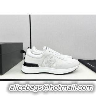 1:1 aaaaa Chanel Mesh & Suede Sneakers White 7230050