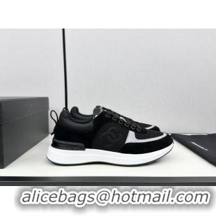 Grade Quality Chanel Mesh & Suede Sneakers Black/White 7230051