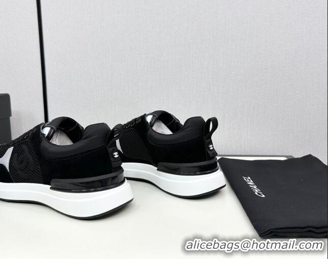 Grade Quality Chanel Mesh & Suede Sneakers Black/White 7230051