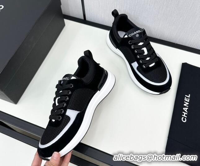 Grade Quality Chanel Mesh & Suede Sneakers Black/White 7230051