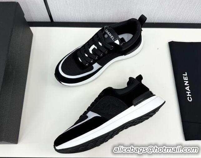 Grade Quality Chanel Mesh & Suede Sneakers Black/White 7230051