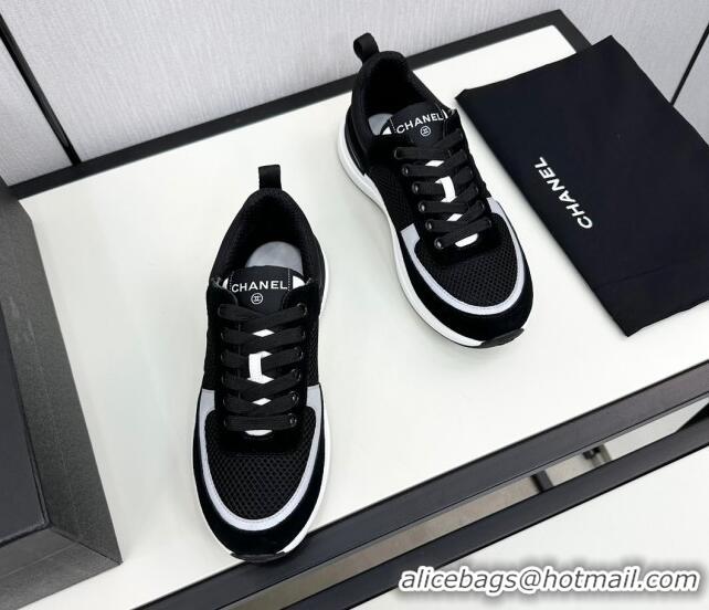 Grade Quality Chanel Mesh & Suede Sneakers Black/White 7230051