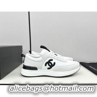 Good Quality Chanel Fabric & Suede Sneakers White 7230052