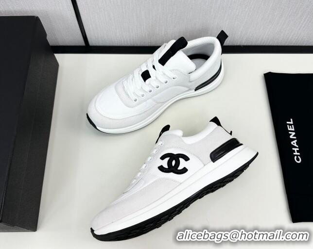 Good Quality Chanel Fabric & Suede Sneakers White 7230052