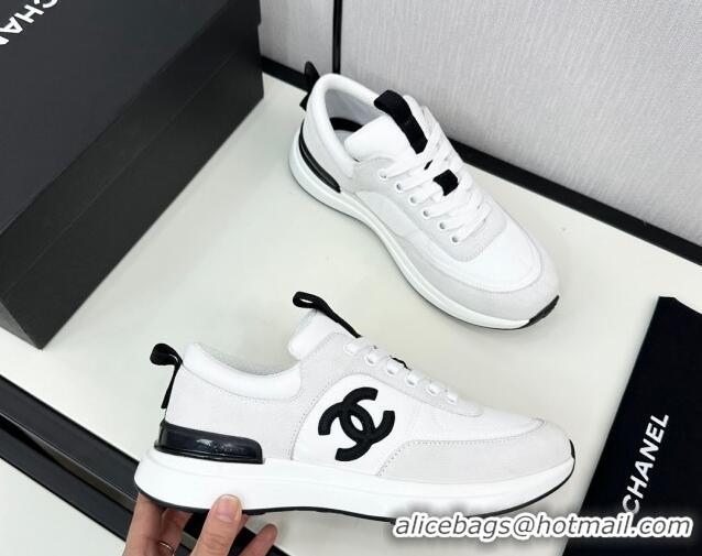 Good Quality Chanel Fabric & Suede Sneakers White 7230052