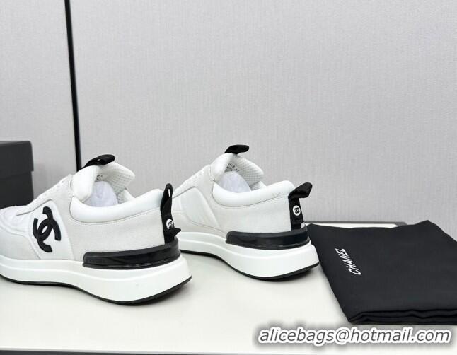 Good Quality Chanel Fabric & Suede Sneakers White 7230052