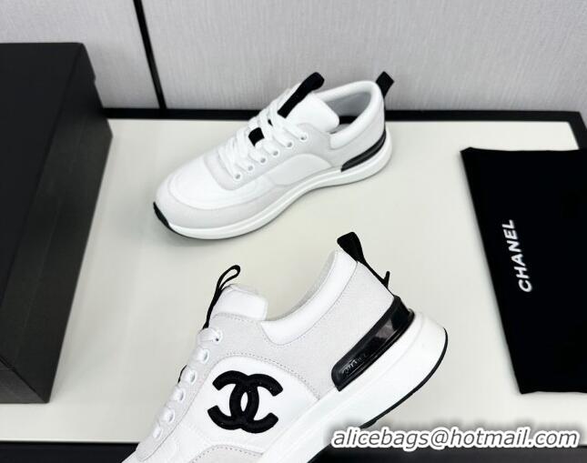 Good Quality Chanel Fabric & Suede Sneakers White 7230052