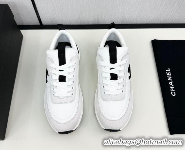 Good Quality Chanel Fabric & Suede Sneakers White 7230052