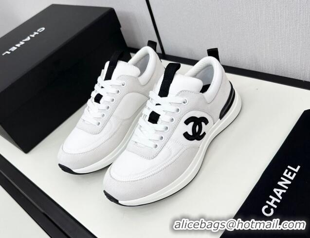 Good Quality Chanel Fabric & Suede Sneakers White 7230052